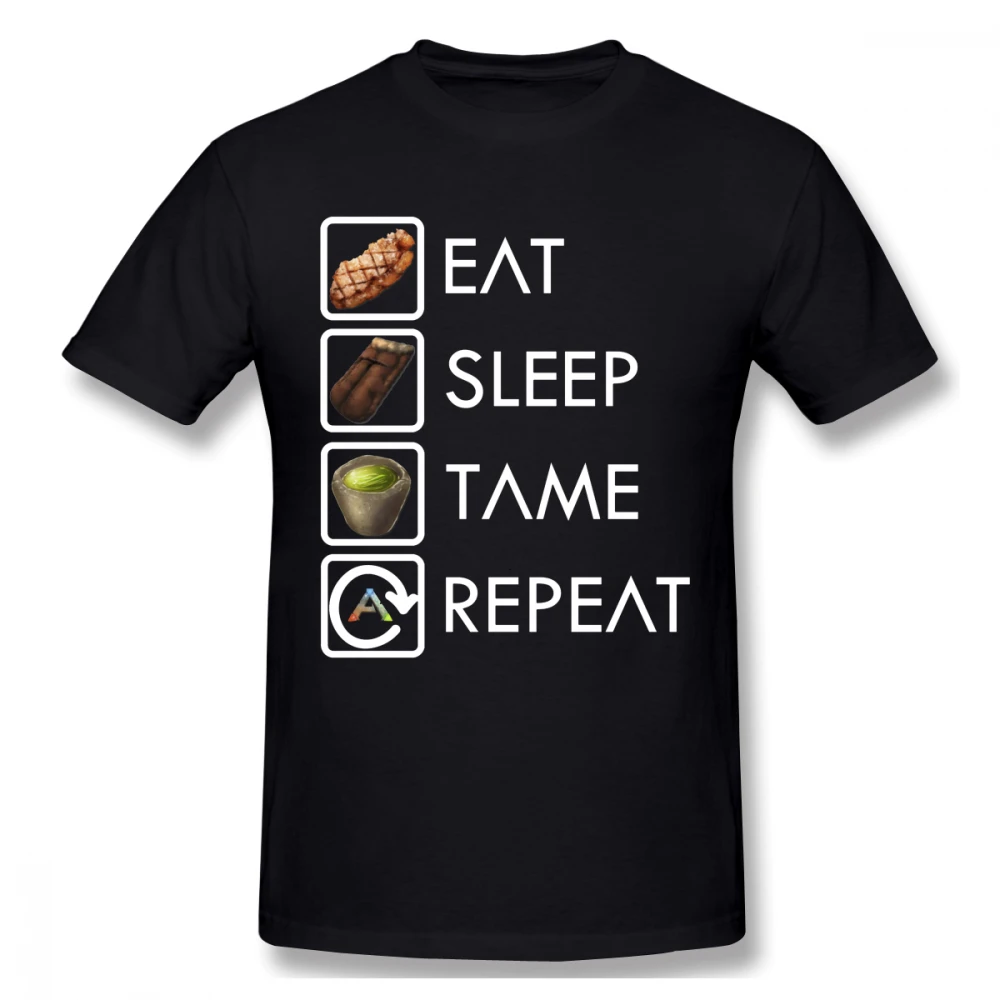 Мужская футболка Ark Survival Eat Sleep Tame Repeat большие размеры рубашка для команды на заказ