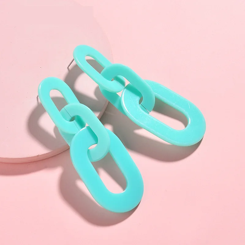 Модные модные большие овальные акриловые серьги овальной формы с пластиковой