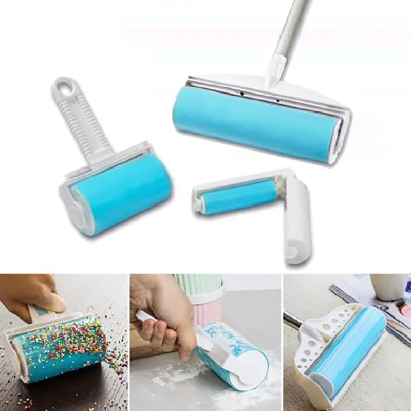 3-in-1 Washable Reusable Easy Sticky Reusable Lint Roll Bathroom Cleaning As Seen on TV Picker Set