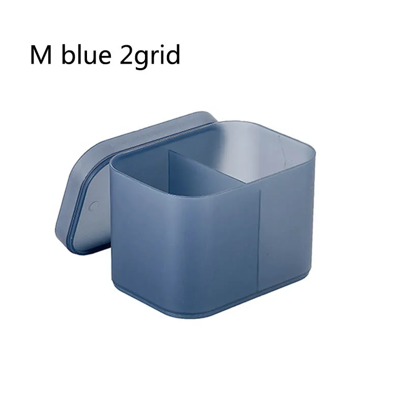 M blue 2grid Коробки для мелких предметов, пластиковый косметический Чехол, портативный Настольный органайзер, инструменты для хранения дома, 1 шт., многофункциональная коробка для хранения косметики - Цвет: M blue 2grid