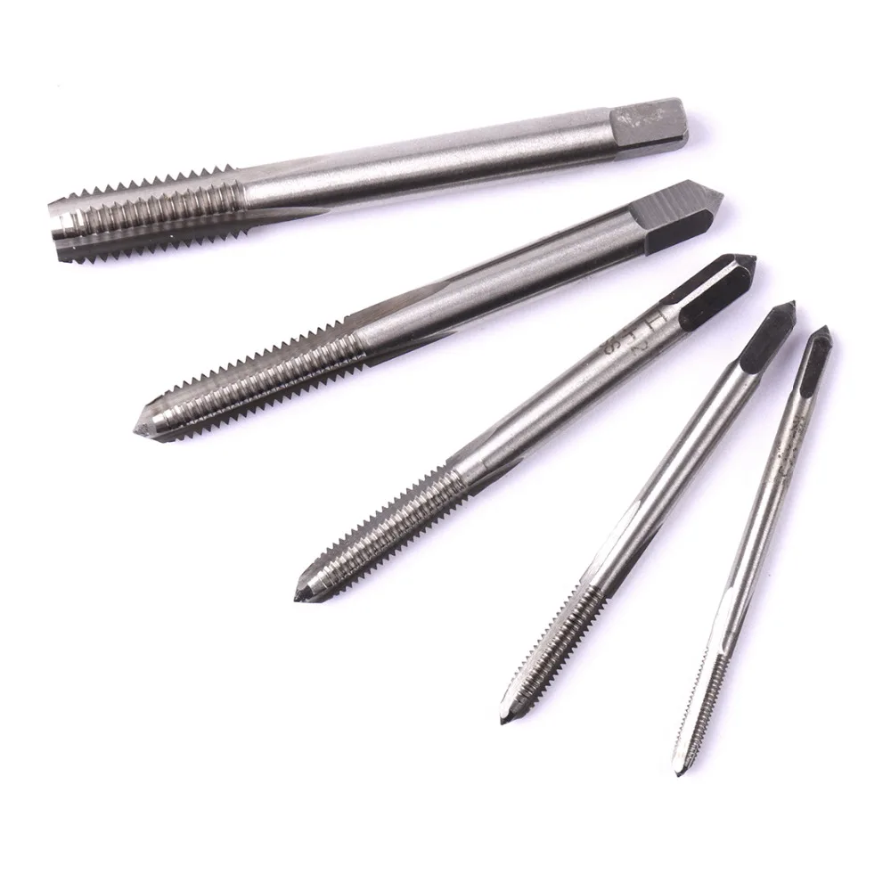 

New 5Pcs HSS M3 M4 M5 M6 M8 Machine Straight Flute Screw Thread Metric Plug Taps Set Hand Tap Kit Professional Hand Tools