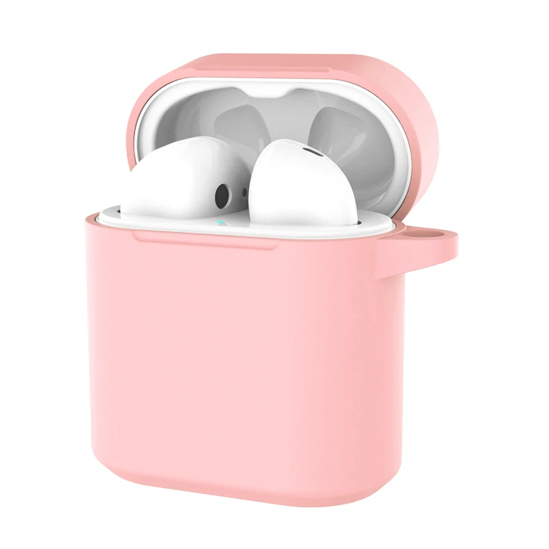 Light Pink Чехол для наушников для huawei Honor FlyPods Fly Pods Pro защитный силиконовый чехол с металлический карабин с крюком противоскользящая оболочка для Honor - Цвет: Light Pink
