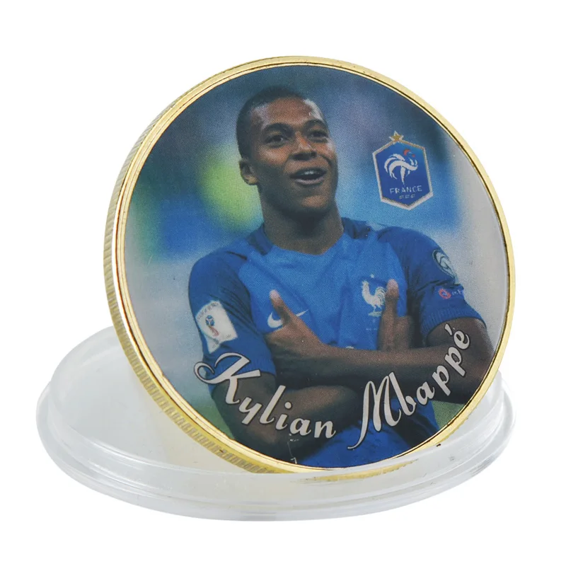 style4 WR Новая Франция футболист Kylian Mbappe монета Золотой вызов копии монет для любителей футбола коллекция памятные подарки - Color: style4