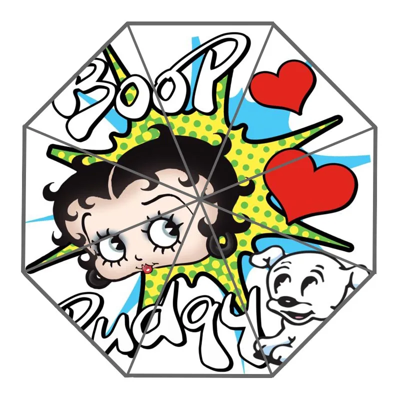 Высокое качество 3 складной зонт Betty Boop автоматический модный креативный индивидуальный зонтик для мужчин и женщин