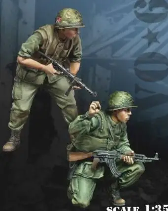 Масштаб 1/35 Неокрашенная фигурка из смолы Вьетнамская война армия США Круглый