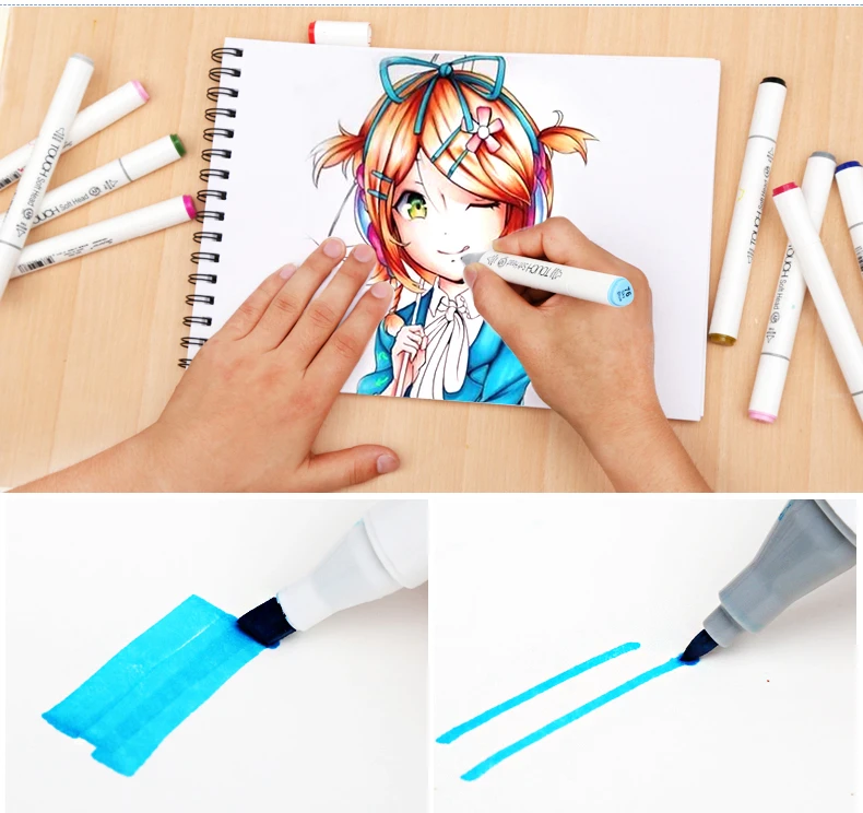 Touchfive маркеры для рисования спиртовые двусторонние дизайнерские мультфильмов|art