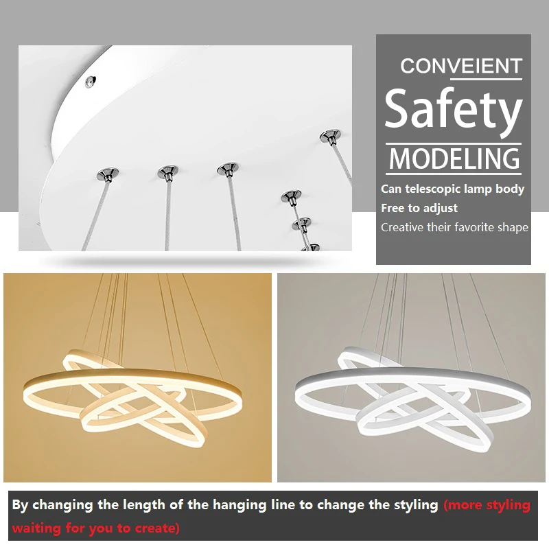 MLZAOSN светодиодный Творческий Круглый Комбинации подвесной светильник кольцо