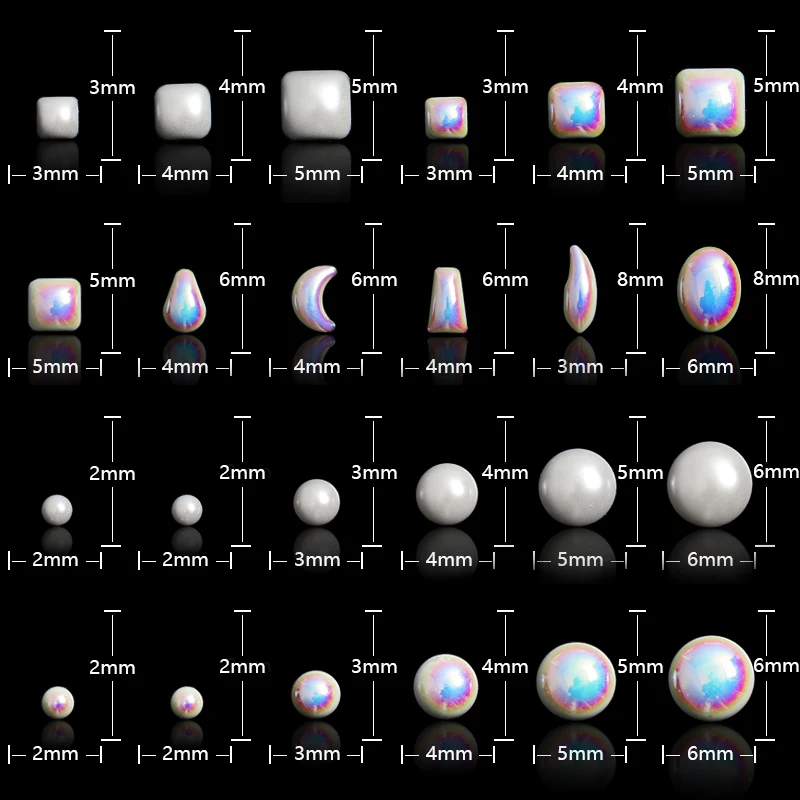 6 ячеек/упаковка круглые и квадратные жемчужины|Стразы украшения| |