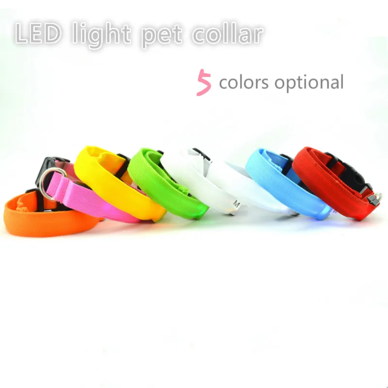Нейлон светодио дный животное ошейник ночь безопасности мигающий светятся в