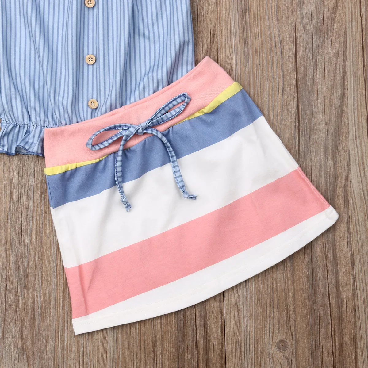 Новинка 2019 Популярные топы на пуговицах для маленьких девочек + разноцветная