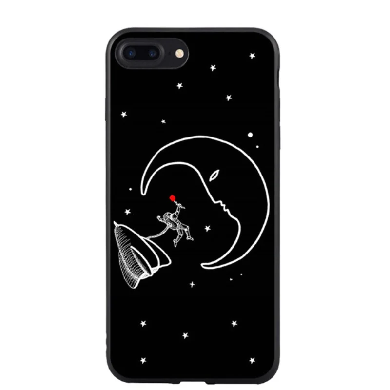 Top Quality Soft Silicone Coque For iPhone 6 6S 5S SE Simple Abstract Art TPU Cover 7 8 Plus X Line Phone Case |