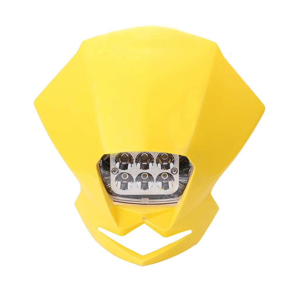 Yellow SPEEDPARK Универсальный мотокросса светодиодный фары лампы эндуро для KLX KDX для моделей ktm и rmz DRZ DR XR YZ CR - Цвет: Yellow