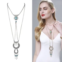 bohemian vintage necklace antique jewelry beads long tassel necklace pendants for women