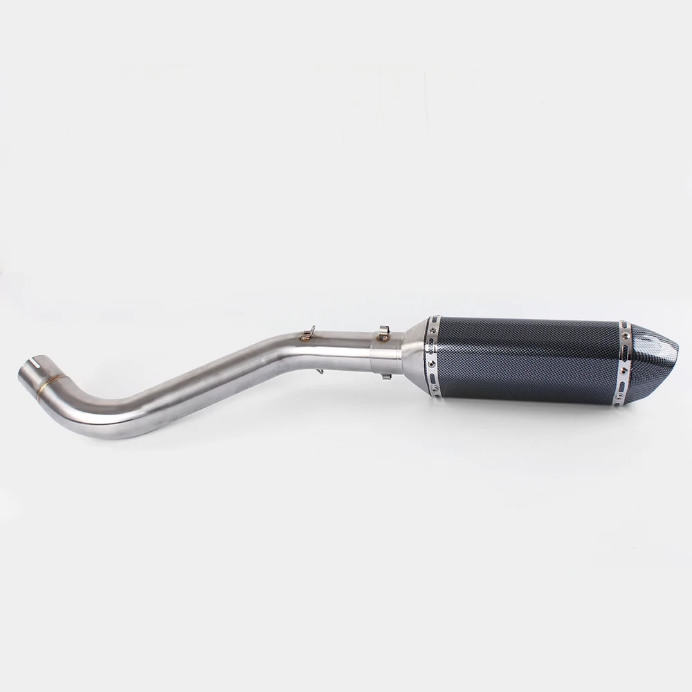 Мотоциклетная выхлопная средняя труба+ глушитель для Benelli 600 BJ600 BN600 Slip-On - Цвет: Золотой
