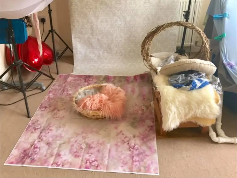 Розовый цветочный фон для фотосъемки новорожденных детей фантазийный студийной