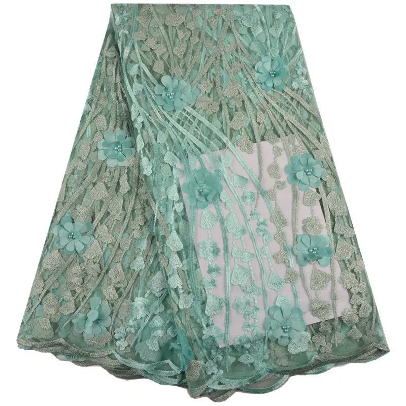 Высококачественная французская тесьма Вышивка Тюль кружевная ткань для