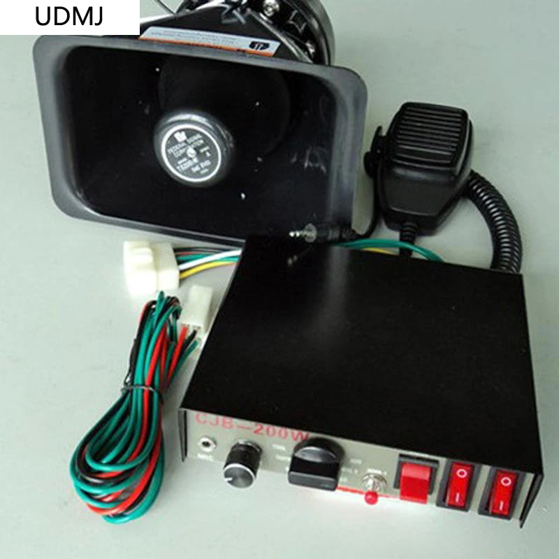 

UDMJ CJB200 wire Car alarm security system 200w police alarm siren horn 200W Speaker alarm/ 11Tone /Police alarm