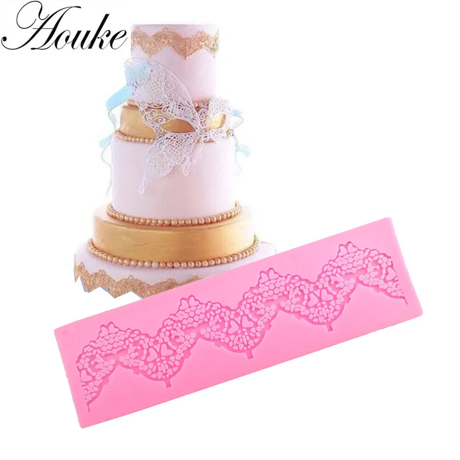 1 шт. новый дизайн треугольные цветы торт круглой формы силиконовые кружева