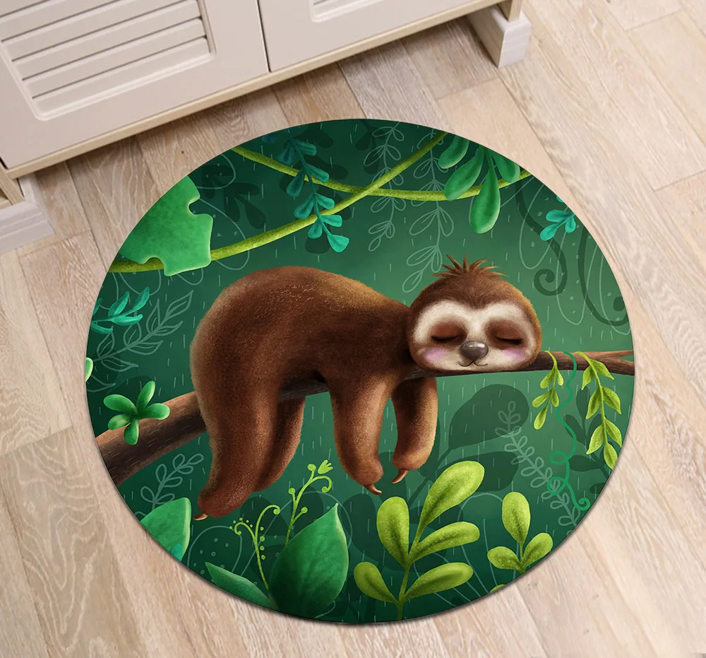 LB мультфильм аниме ленивые джунгли круглый Memory Foam области ковер и для детей дома