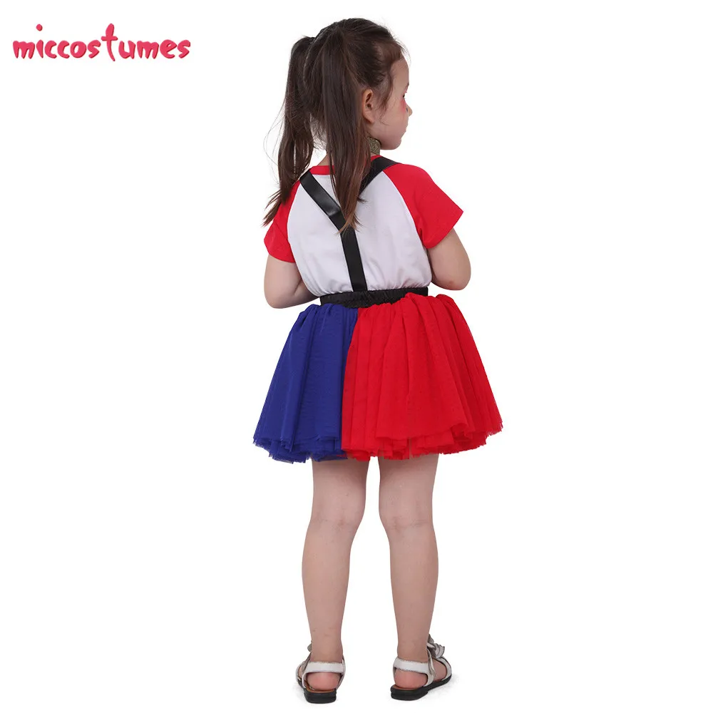 Красно синее платье для девочек костюм детей|harley quinn|quinn harleyharley quinn kids costume |