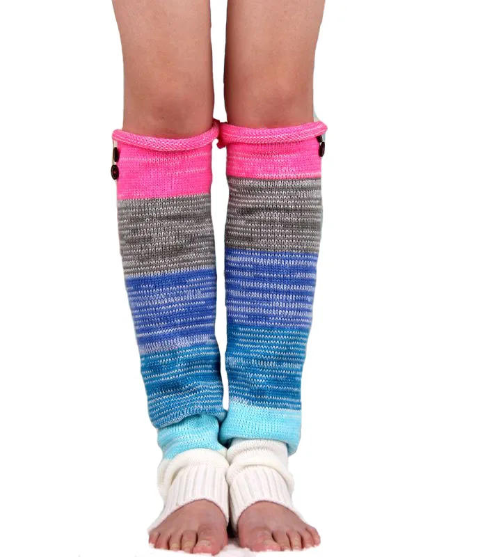 Модные гетры для женщин зимние вязаные крючком цветные сапоги до колена леггинсы