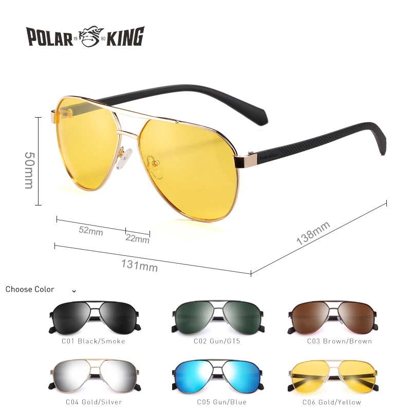 POLARKING Марка Fashion пилот Поляризованные Мужские Солнцезащитные Очки мужские