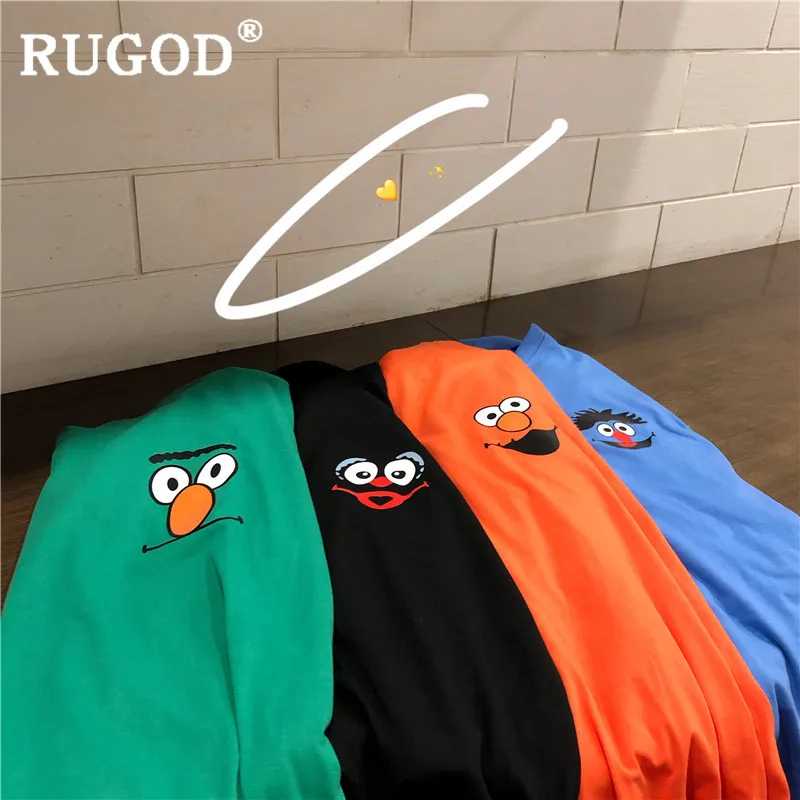RUGOD новинка 2019 модная футболка с мультяшным гротеском свободная хлопковая