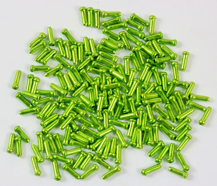Green 50PCS 50 шт./лот, заглушки для велосипедного кабеля, алюминиевый сплав, рычаг переключения тормозов, внутренний кабель, наконечники, щипцы для велосипеда, переключатель передач, провода, наконечники - Цвет: Green 50PCS