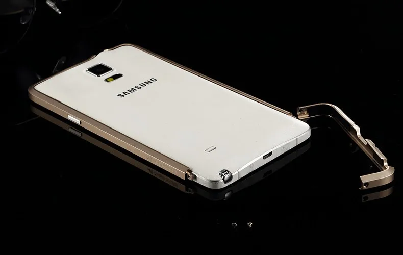 Luphie роскошный ультра тонкий алюминиевый бампер чехол для samsung Galaxy Note 4 N910F N9100 чехол+ 2 пленки(1 передняя+ 1 задняя