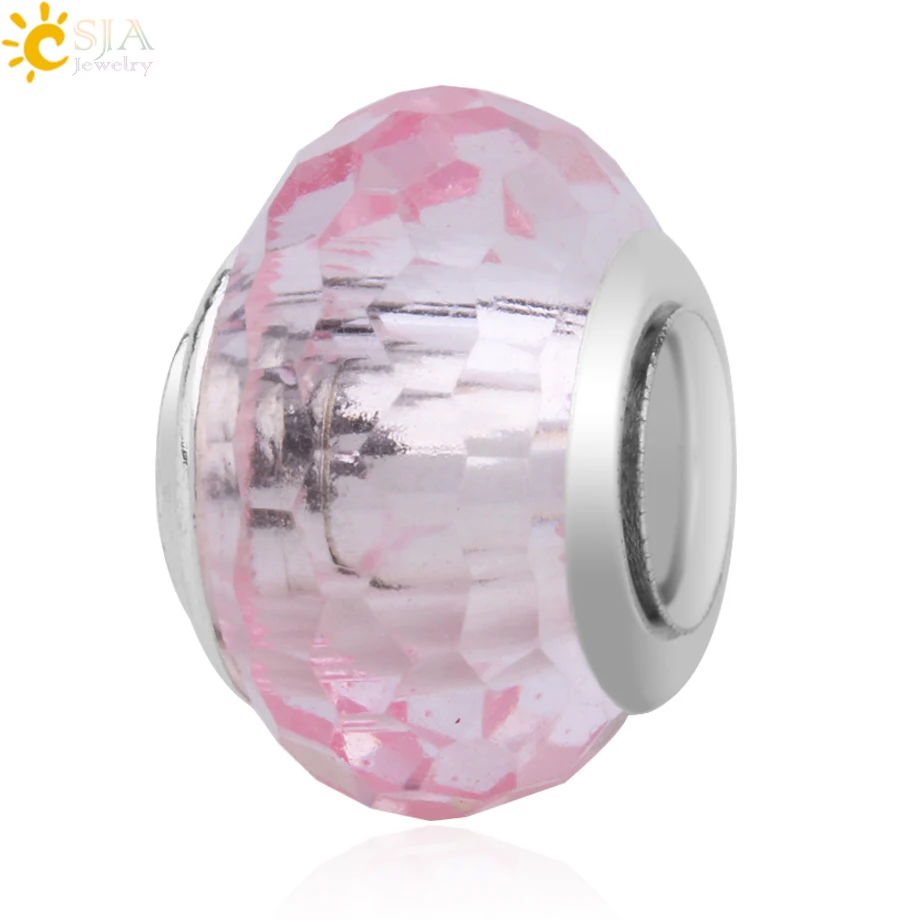 Многогранные стеклянные шарики CSJA с большим отверстием из муранского стекла