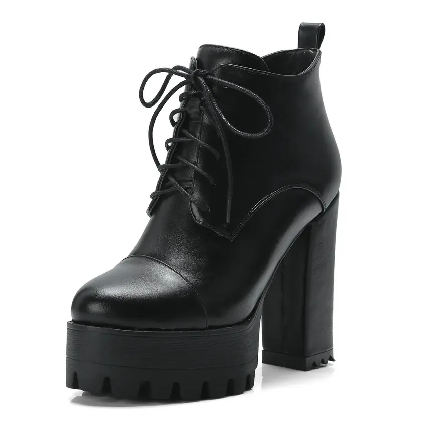 ESVEVA/женские классические ботинки ботильоны на молнии осенние женские платформе