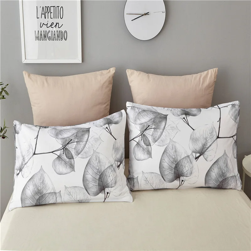 Простой стиль белый лист пододеяльник набор наволочка 2/3 шт Твин/королева/король