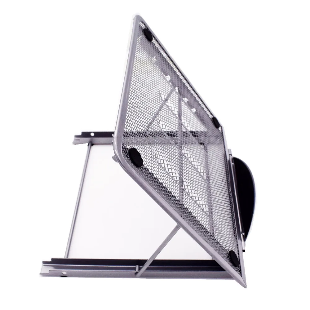 Портативный складной/регулируемый сетчатый ноутбук XRHYY серебристого цвета для