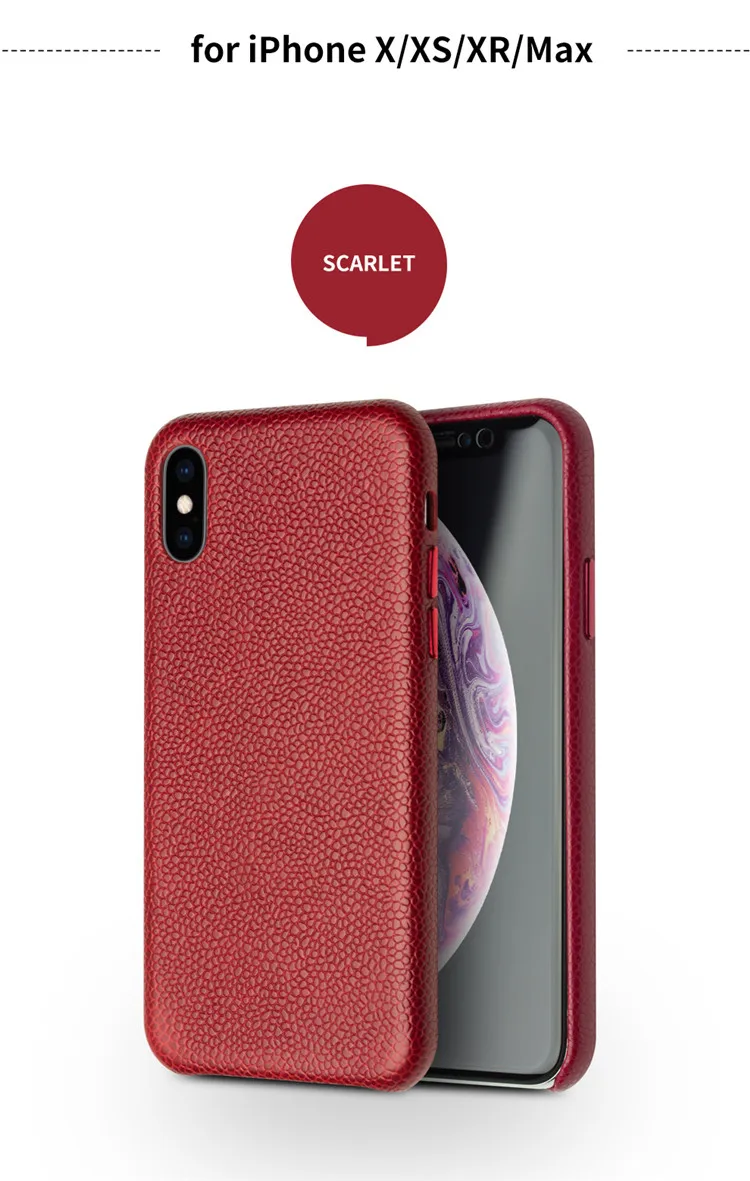 QIALINO модный ультра тонкий чехол для iPhone X/XS Роскошный чехол из натуральной кожи с рукавом задняя крышка для iPhone XS Max 6,5 Дюймов