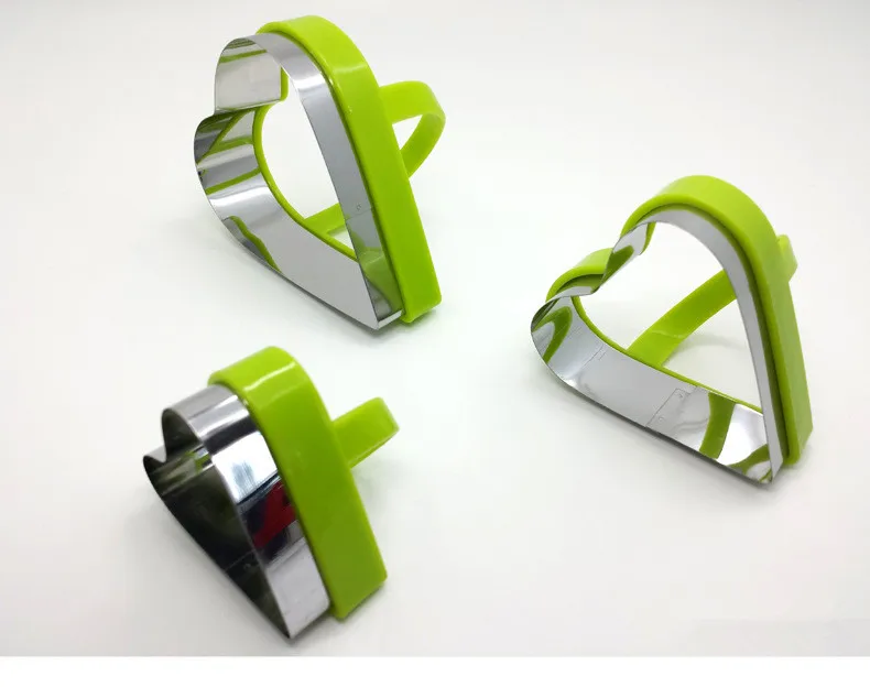 3pcs/lot Heart Five Star Round Stainless Steel Plastic Cookie Cutters With Handle Pie Cutter Biscuit Scones Pasty Tools PD 007 | Дом и сад