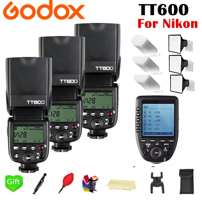

Godox TT600 GN60 2.4G Wireless TTL HSS Flash Speedlite + X1T-N Xpro-N Trigger for Nikon D3200 D3300 D5300 D7200 D750 D90 Camera