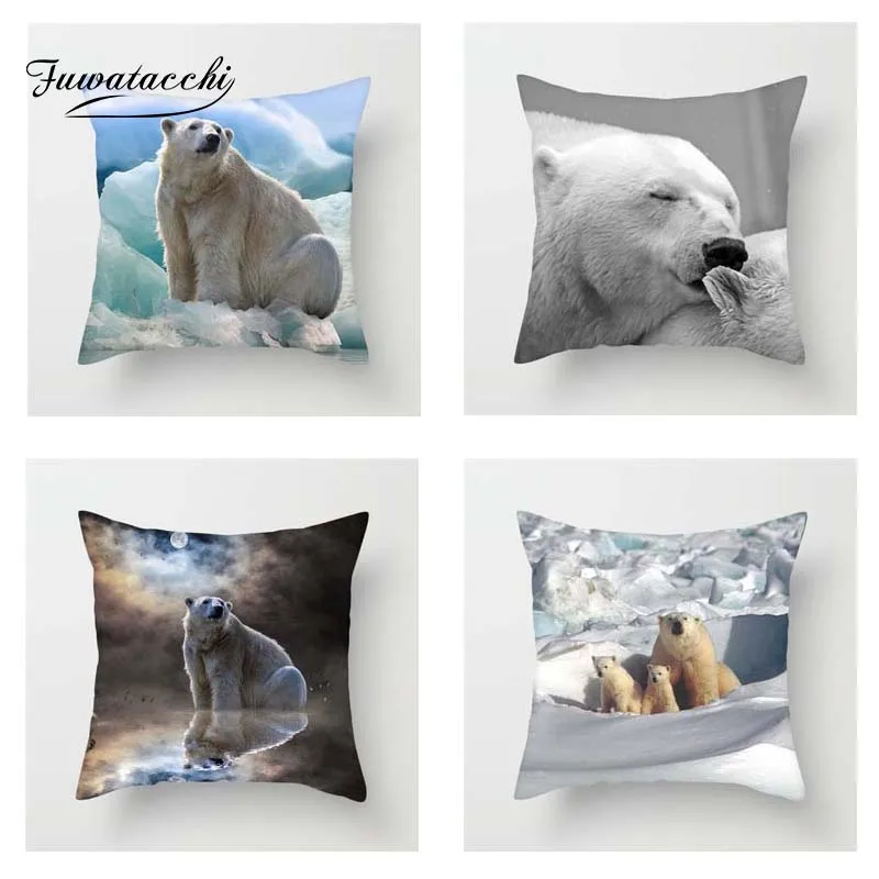 Чехол для подушки с изображением полярного медведя Fuwatacchi дивана домашний декор