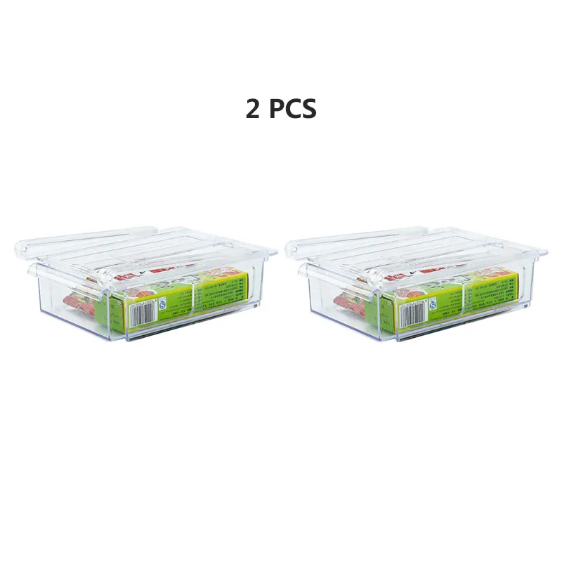 2pcs Пластиковый 2 шт стеллаж для хранения холодильника полка для хранения Органайзер для холодильника контейнер для хранения продуктов - Цвет: 2pcs