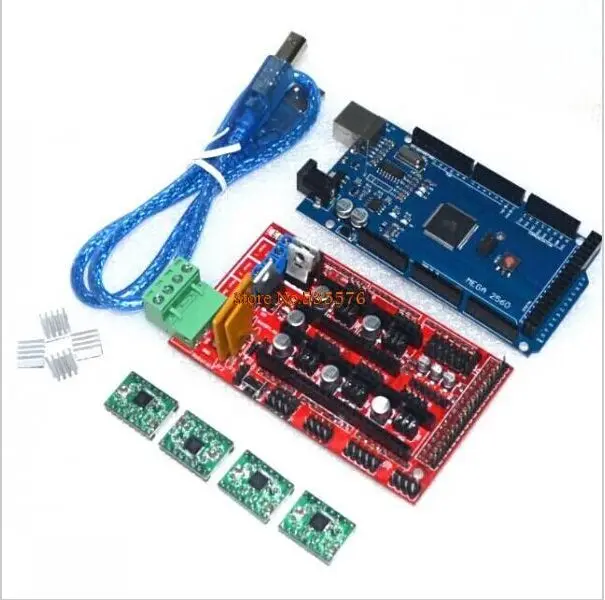 Контроллер Mega 2560 R3 + 1 контроллер RAMPS 4 шт. модуль шагового драйвера A4988 для