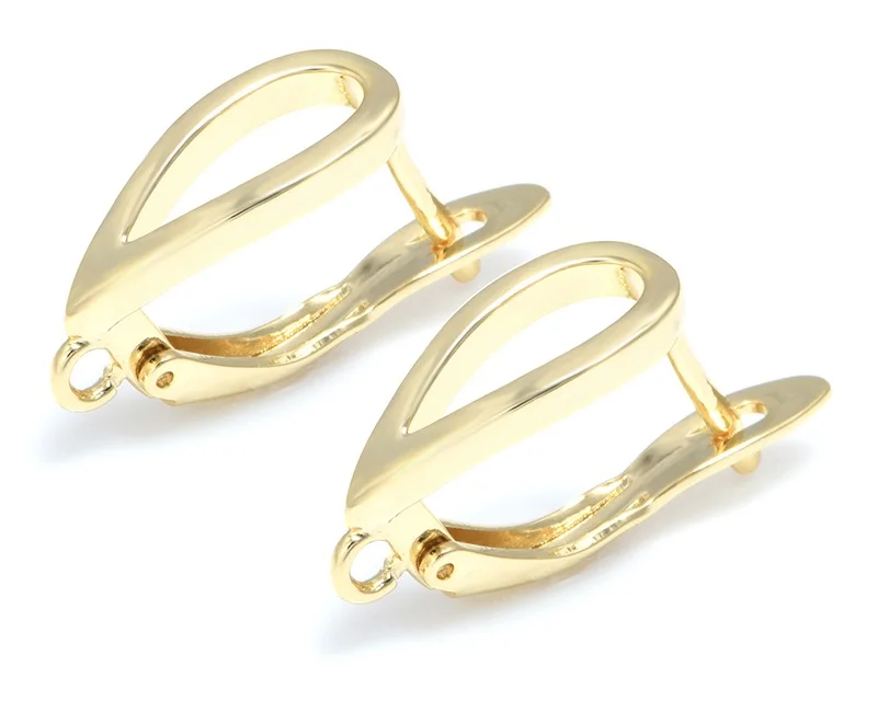 gold Классические серьги обруча аксессуары для изготовления ювелирных изделий Серебро Золото Циркон Медные Крючки для сережек материалы для изготовления украшений - Цвет: gold