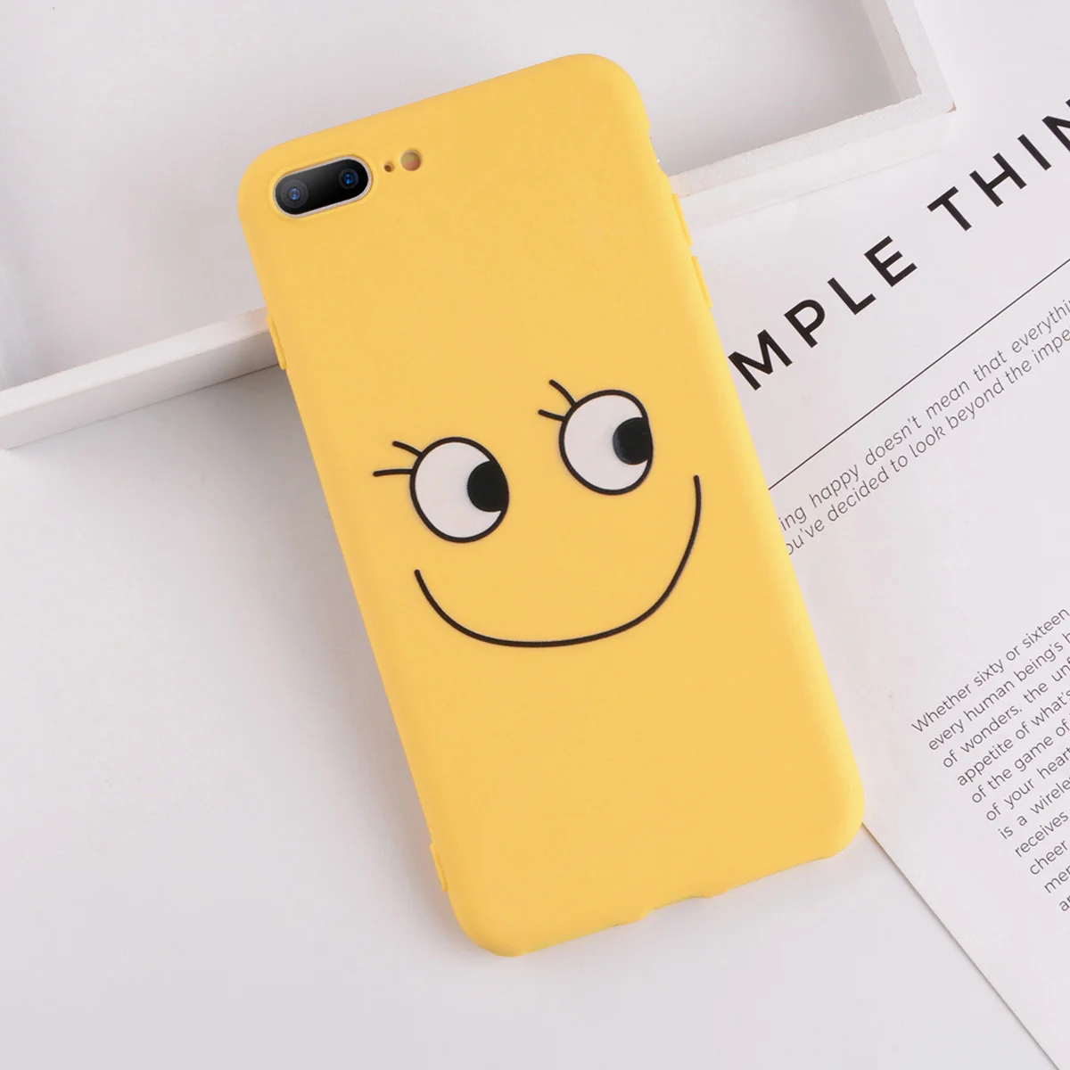 AC2291 Желтый чехол для телефона Moakado для iphone 11, 6s, 7, 8 Plus, X, XS, Max, XR, 5, 5S, SE, мягкий термополиуретановый чехол с забавными буквами и улыбкой - Цвет: AC2291