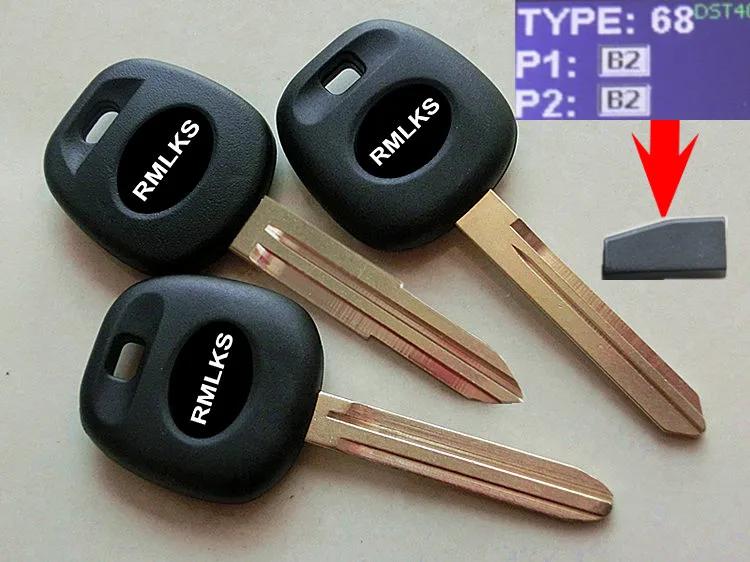 

RMLKS Quality Transponder Key B2 ID4D68 Uncut Blade With 4D68 Chip Fit ForToyota Transponder Key 4D68 (B2) Car Chip Key
