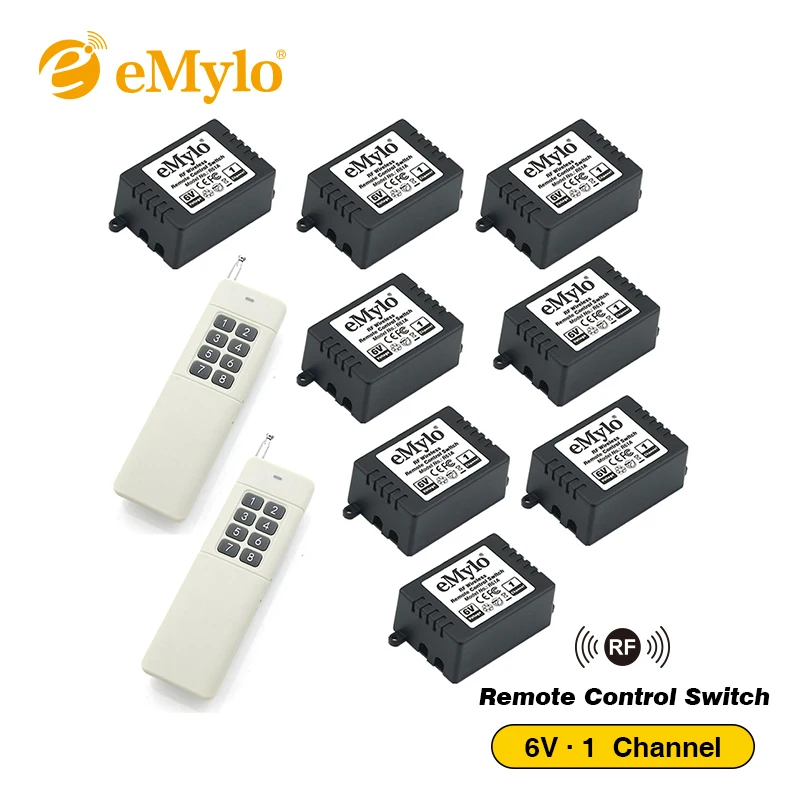 Фото eMylo DC5V/ 6V Smart Switch Wireless RF Remote Control Light Lamp 433Mhz White Long Transmitter 8X 1Channel Relays Обустройство eMylo DC5V/ 6V Smart Switch Wireless RF Remote Control Light Lamp 433Mhz White Long Transmitter 8X 1Channel Relays Обустройство