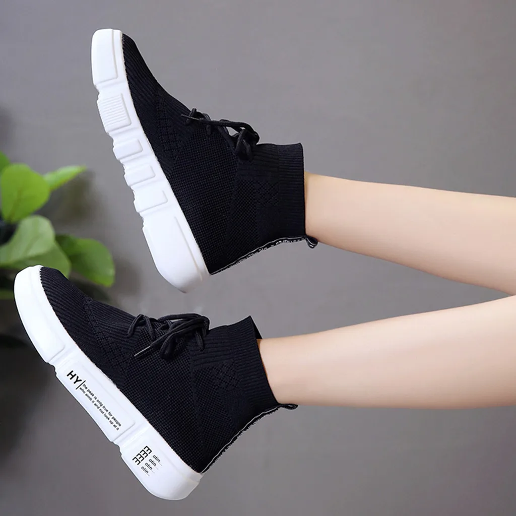 Женские кроссовки женская повседневная обувь однотонные из дышащей ткани с