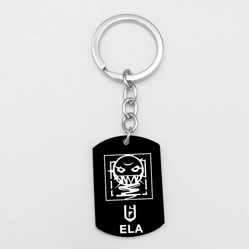 ELA Новая игра Rainbow Six 6 Siege брелки череп BLACKEARD бандит алиби ASH FINKA IQ FUZE DOC брелок из нержавеющей стали - Цвет: ELA