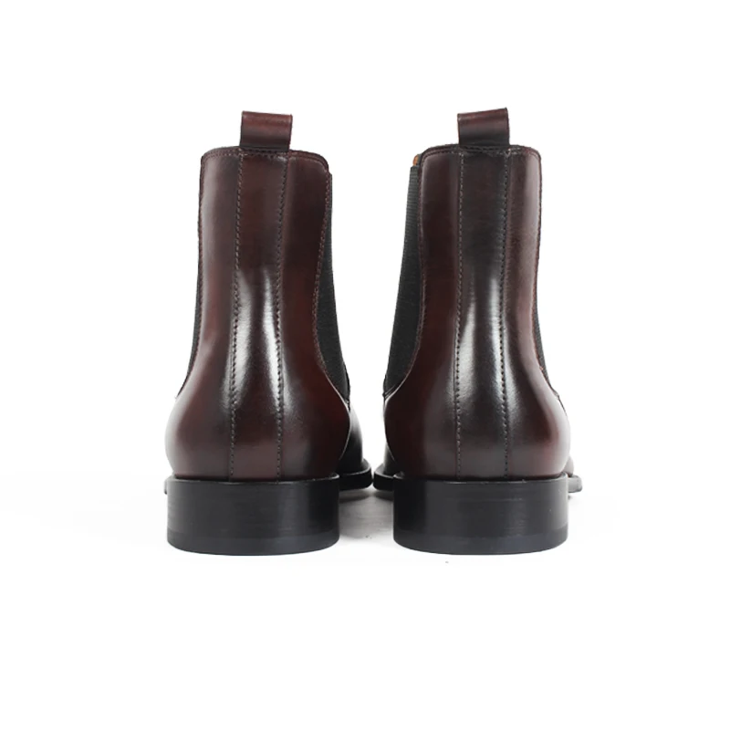 

Vikeduo Brand Handmade Chelsea Boots 2019 Men's Genuine Leather Shoes Solid Male Vintage Boot Ankle Party Office Brown Sapatos