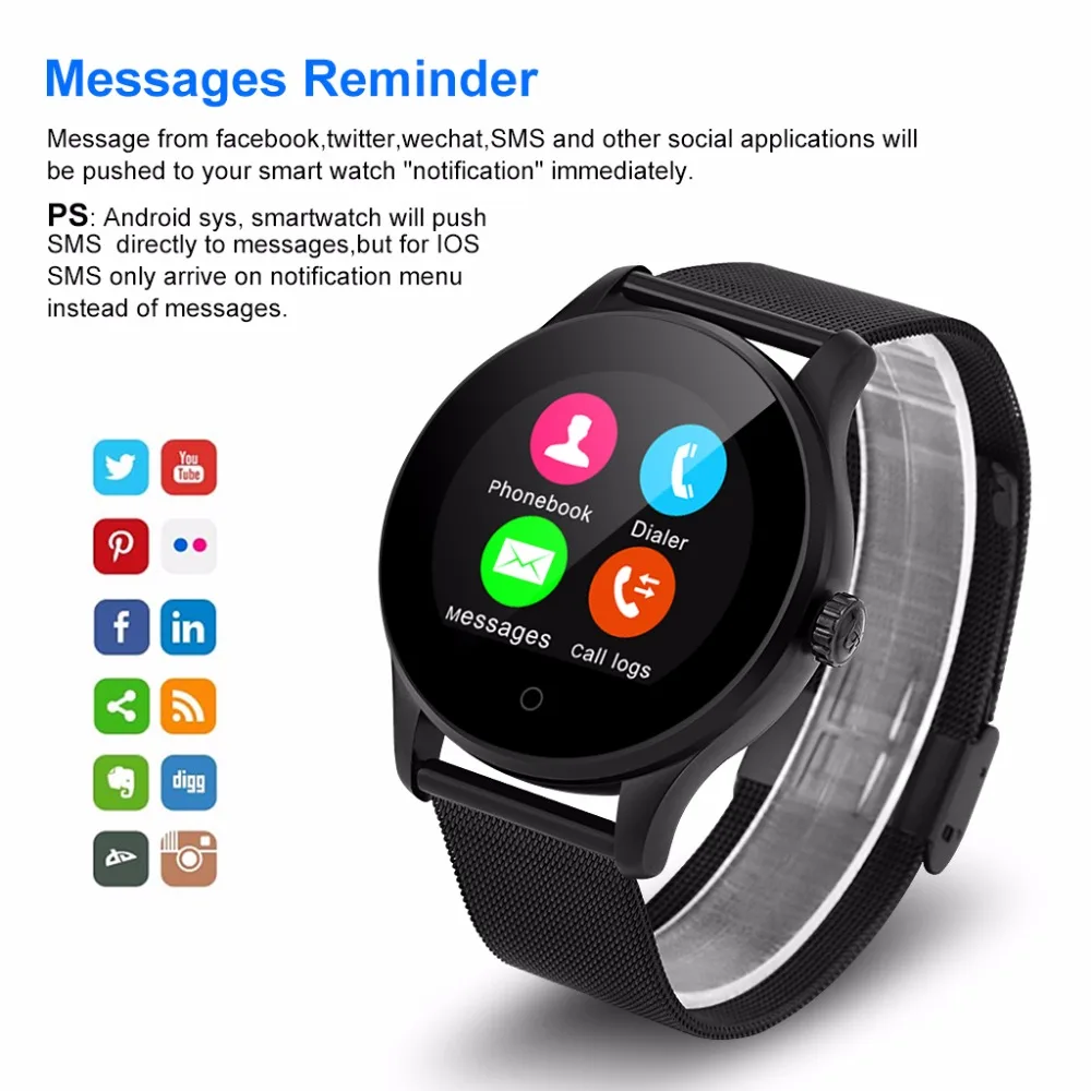 Умные часы Diggro K88H, круглый экран, поддержка пульса, монитор, Bluetooth, умные часы для Apple, huawei, Xiaomi, телефон, IOS, Android