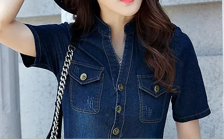 Джинсовое платье 2018 новое модное облегающее размера плюс с поясом высокое