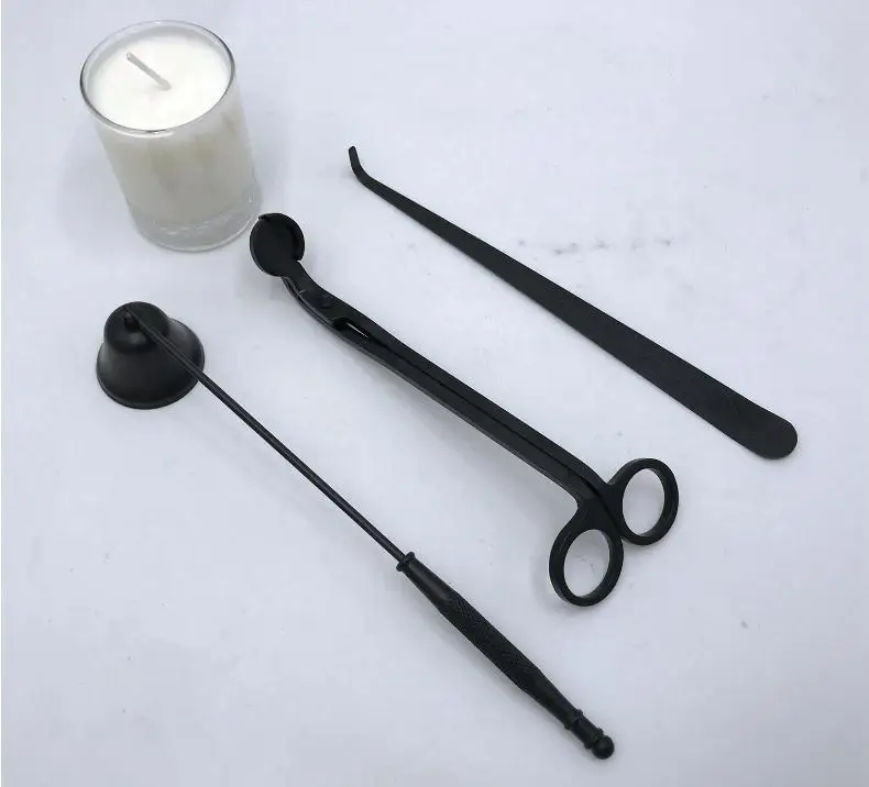 3 в 1 Аксессуары для свечей Set нержавеющая сталь подсвечник колокольчик Snuffers