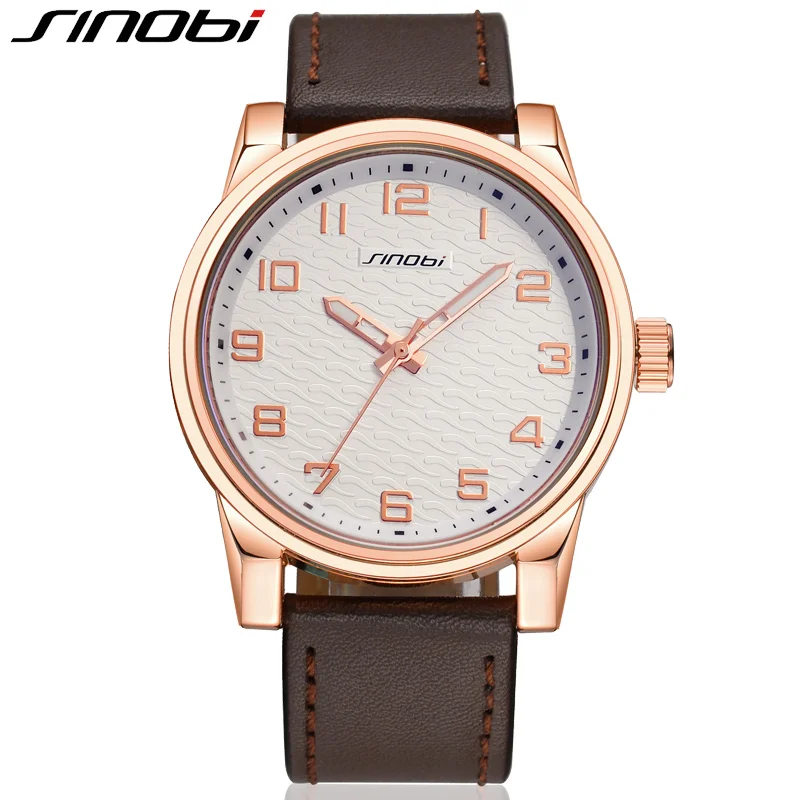 

SINOBI Sports Men's Watches Genuine Golden Watch Men Wristwatches Geneva Roman Number Male Watches Relojes Hombre Marca Famosa